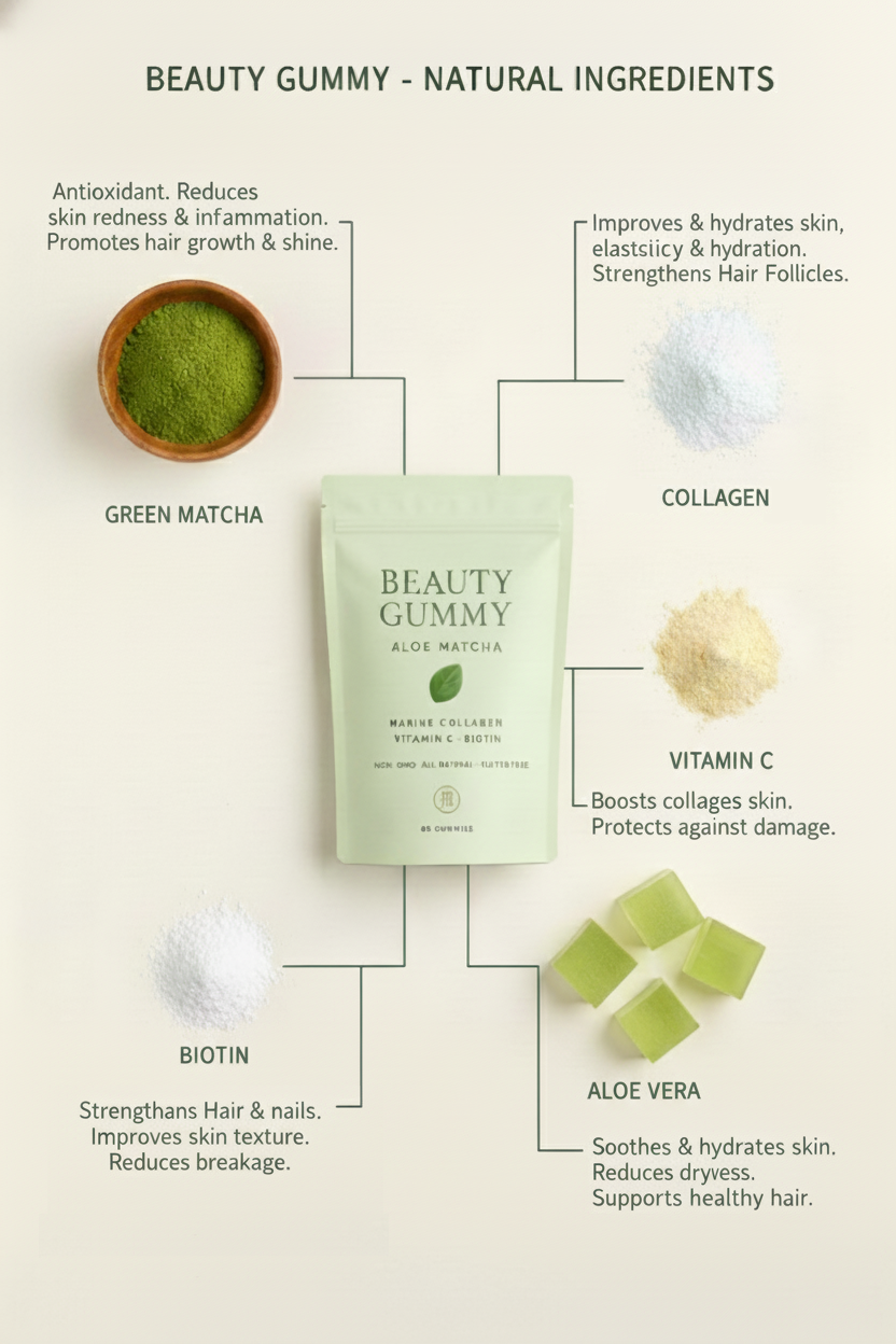 Beauty Chews | Green Tea Aloe | Health Gummies